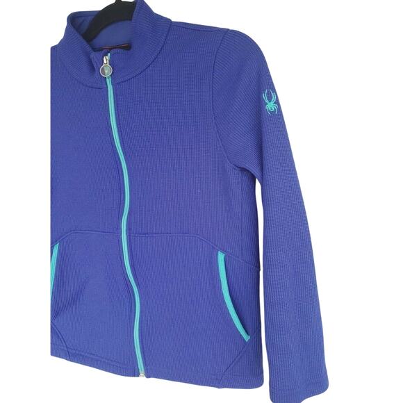 Spyder Jacket Youth Girls 18 Blue Zip Up Long Sleeve Fall Spring Casual - Picture 4 of 6